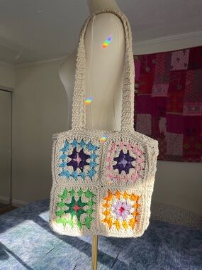 Crochet Granny Square Shoulder Bag